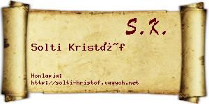 Solti Kristóf névjegykártya